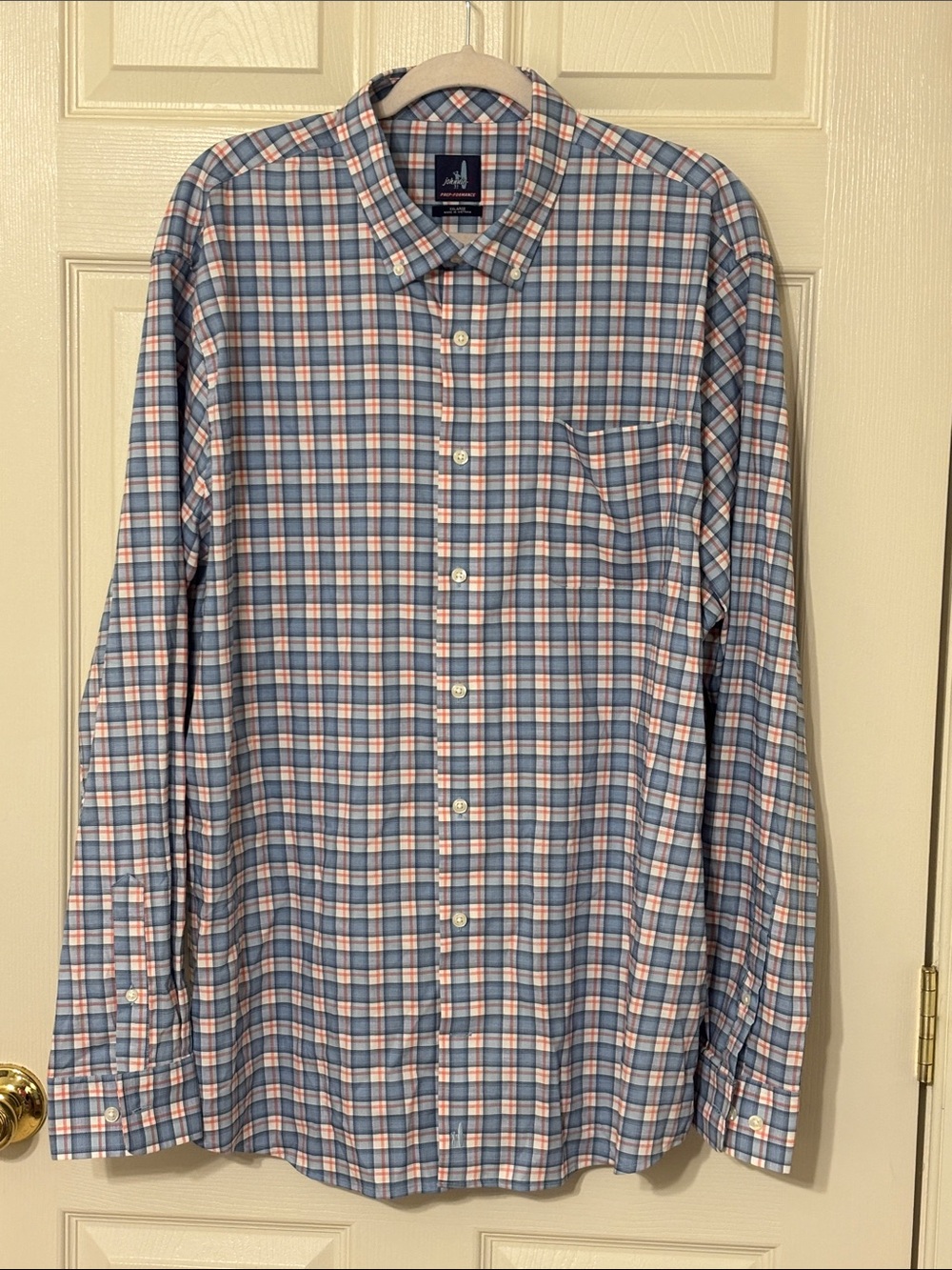 johnnie-O Blue and Red Plaid Button-Down Shirt XXL
